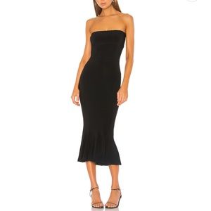 Norma Kamali Strapless Midi Dress - black - small
